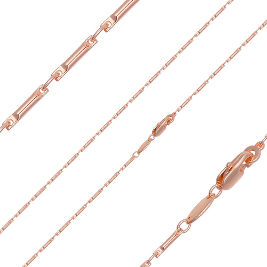 Correntes de ouro rosa de elos finos de cilindro de cevada