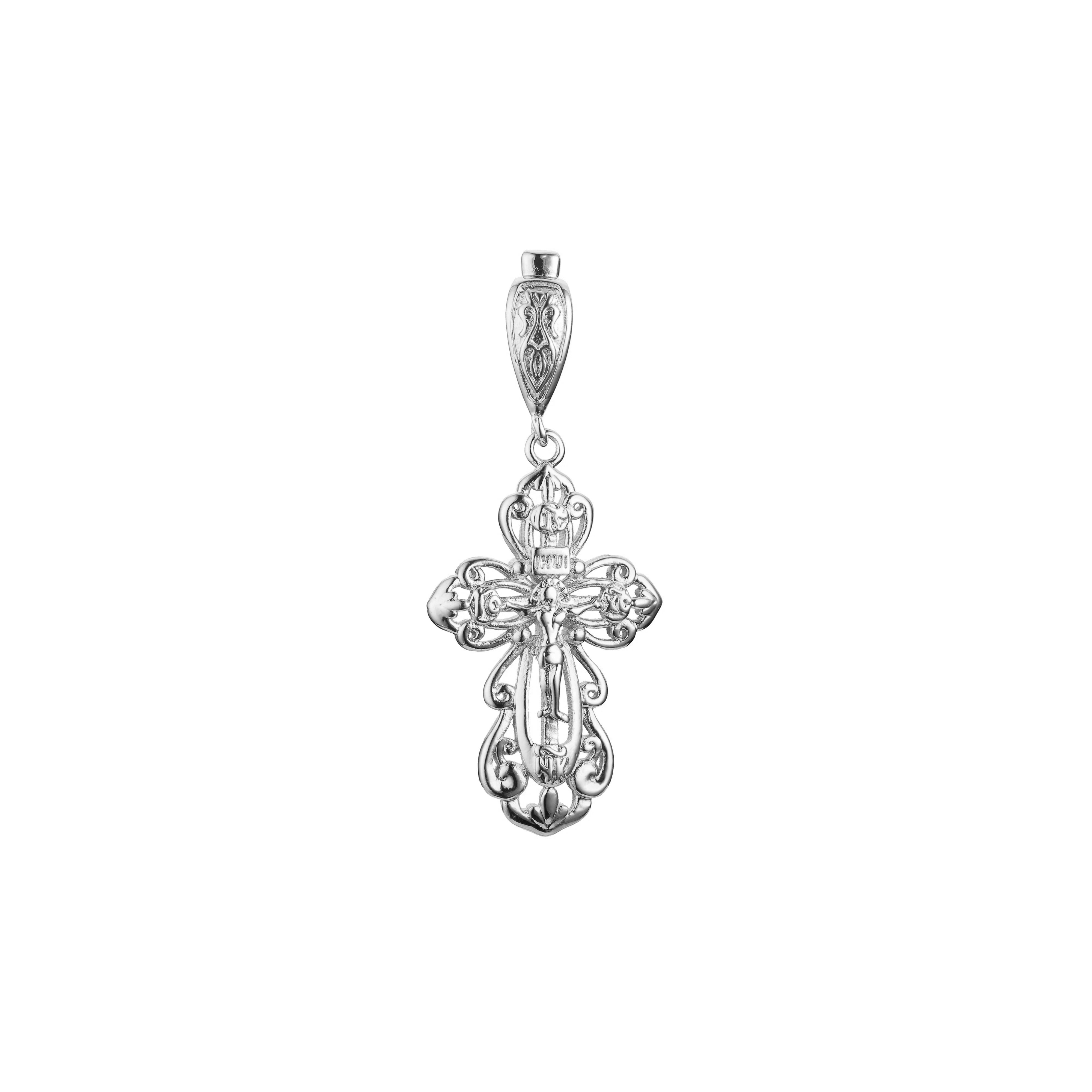 🔥 Eastern Orthodox Russian budded pendant in Rose Gold two tone, 14K Gold plating colors