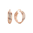 Rose Gold two tone Greek key meander hoop earrings