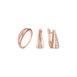 Conjunto de cluster de cinco pedras de ouro rosa