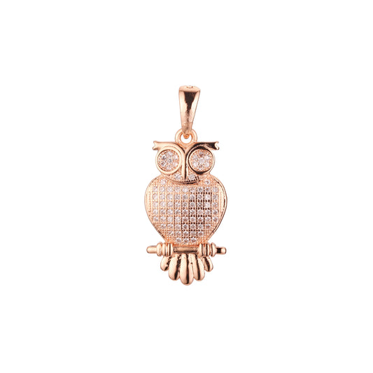 Colgante buho en oro rosa