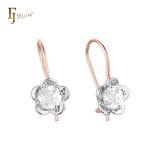 Серьги-крючки из проволоки из Красное золото 585 пробы с двухцветным покрытием