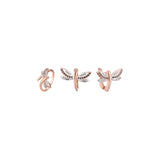 Conjunto de libélula de dos tonos de oro rosa