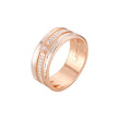 Rose Gold two tone solitaire wide rings