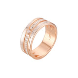 Rose Gold two tone solitaire wide rings