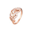 Anillos de hojas de moda de dos tonos de oro rosa