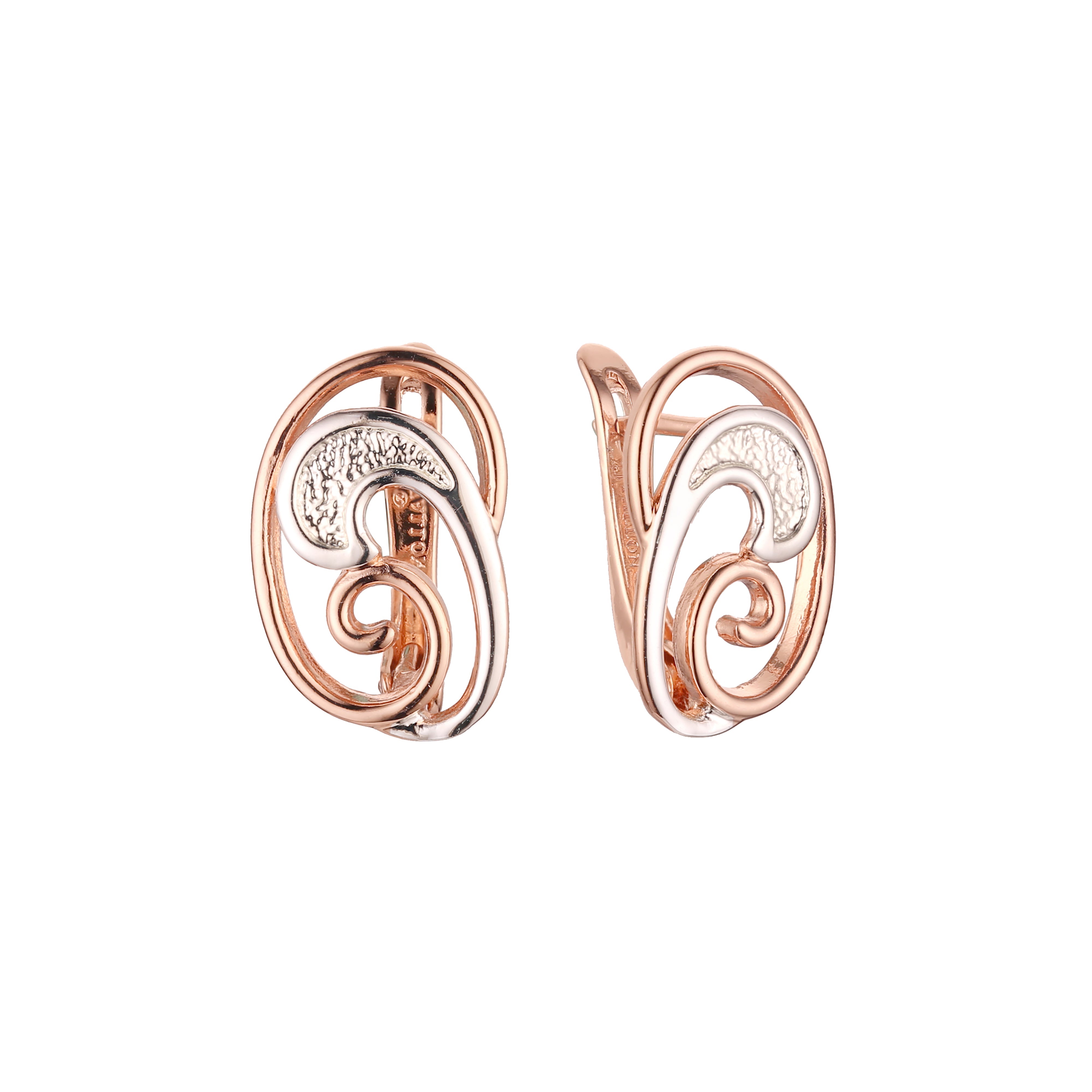 Rose Gold two tone earrings