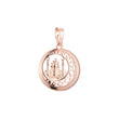 Islamic pendant of the moon and temple in 14K Gold, Rose Gold two tone plating colors