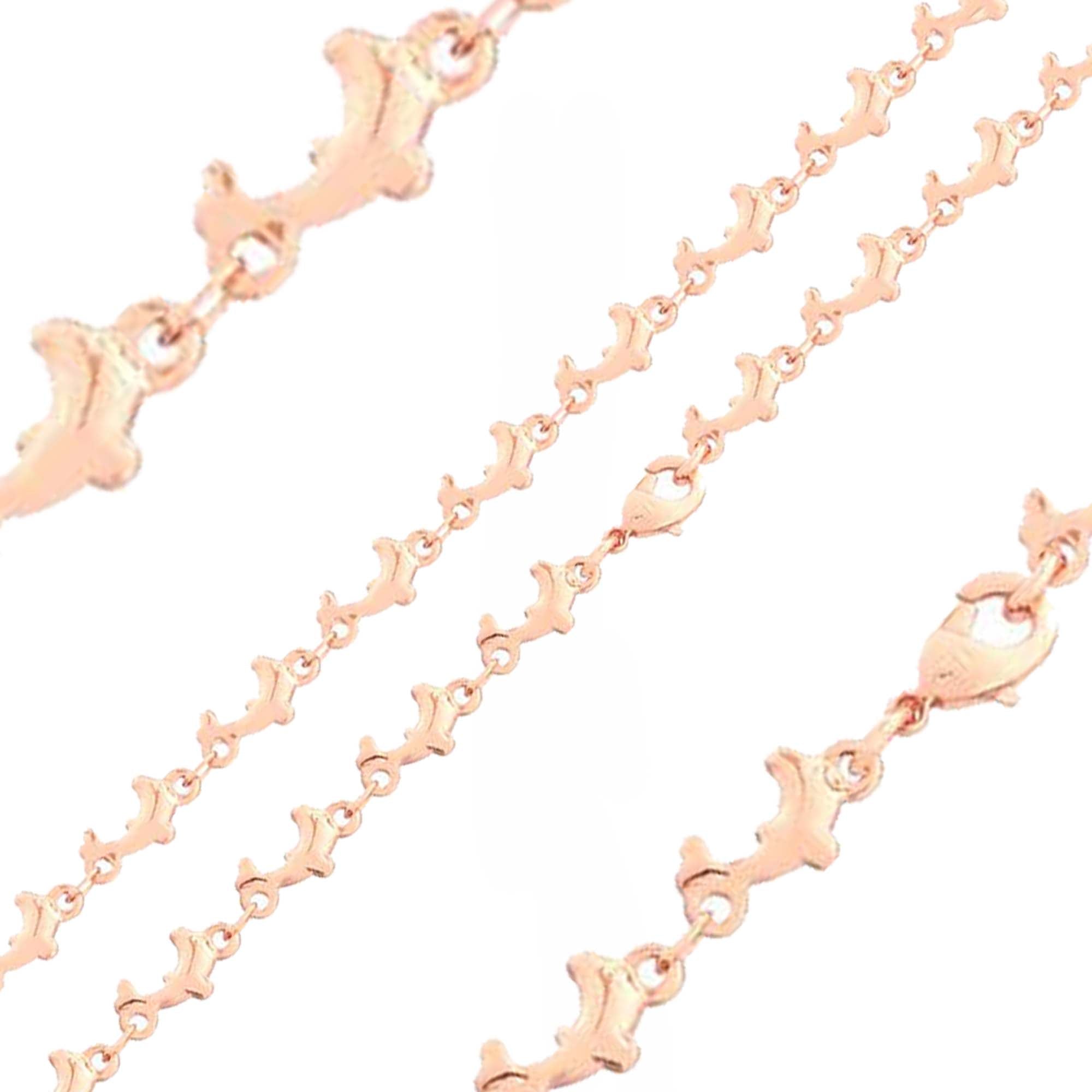 Lindas ballenas delfines elegantes Link Rose Godl Chains