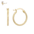 Twisted rope textured 14K Gold, Rose Gold, White Gold Hoop earrings