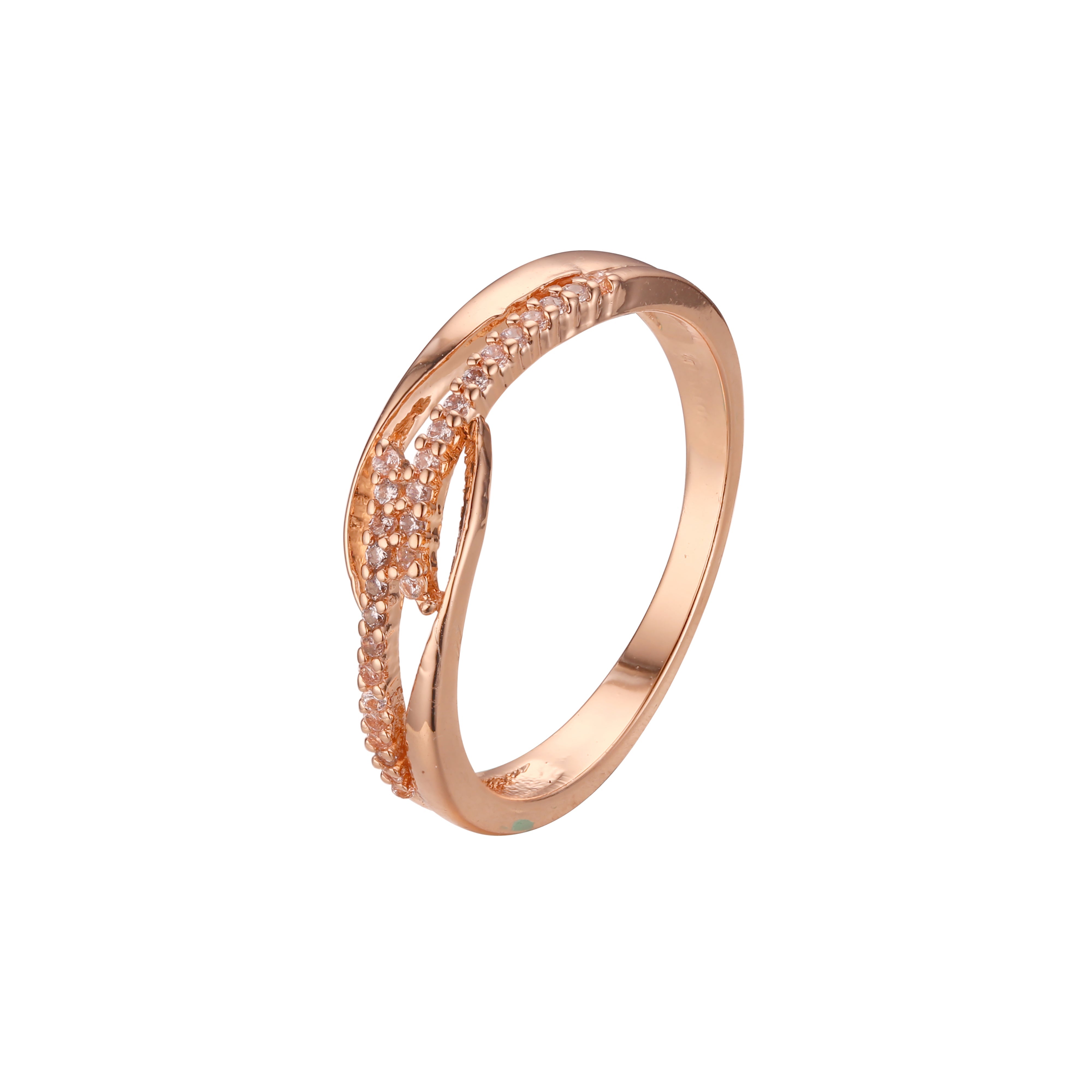 Ringe aus Ros¨¦gold mit schlichtem Design und Pflastersteinen