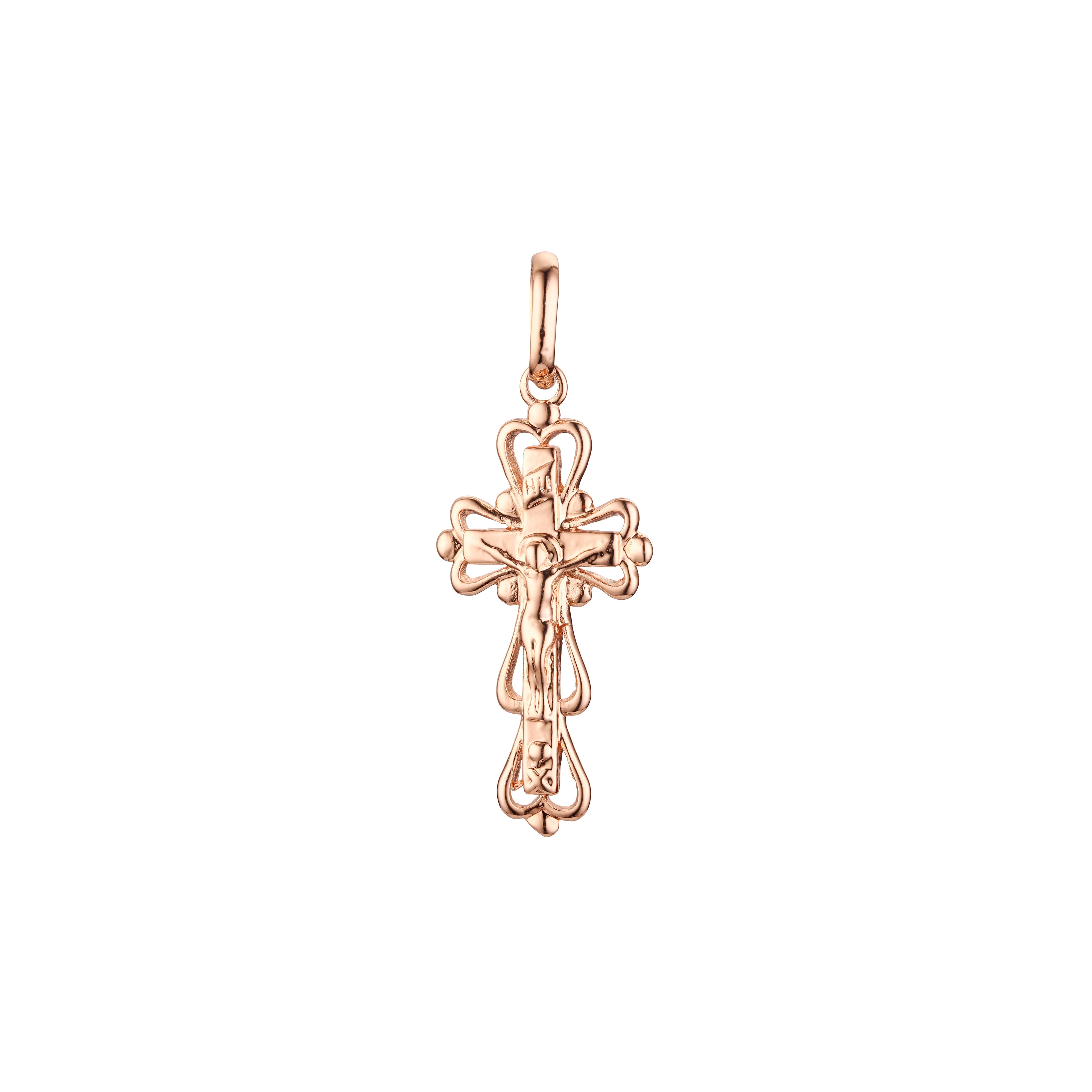 🔥 Eastern Orthodox Russian budded pendant in Rose Gold & 14K Gold plating colors