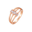 Rose Gold triple band and stones rings