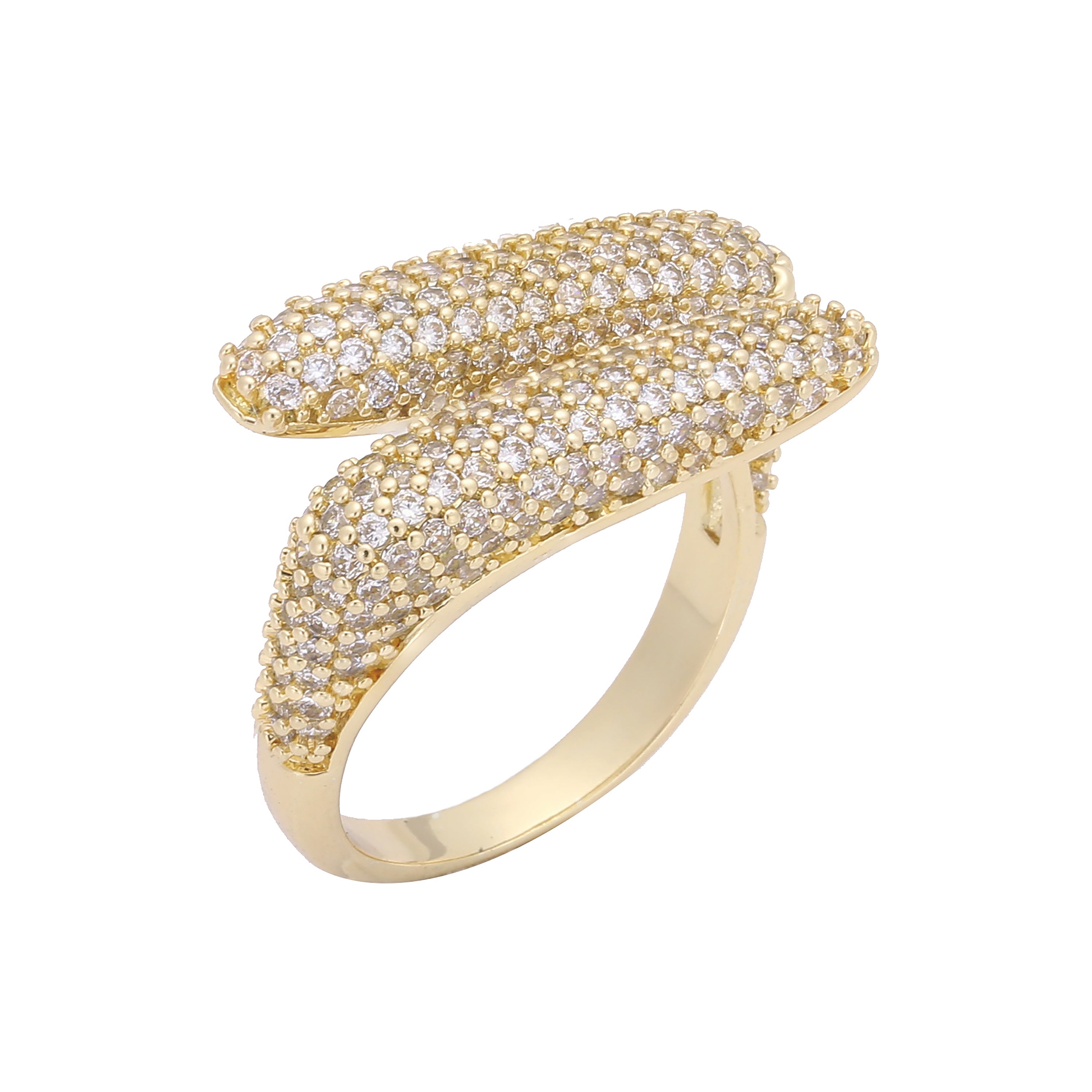 Cluster Sechs tropfenf?rmige Moderinge aus 14 Karat Gold und Ros¨¦gold mit wei?em CZ-Pav¨¦