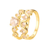 Anillos apilables de racimo en colores de baño de oro de 18 quilates, oro blanco, Oro 14K, oro rosa