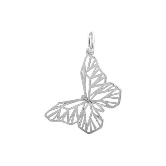 Borboleta em ouro 14K, pingente animal em ouro branco