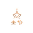 Conjunto de coroa de ouro rosa