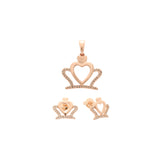Conjunto de coroa de ouro rosa