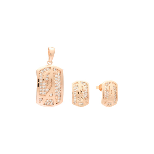 Conjunto de racimo chapado en Oro 14K, oro rosa