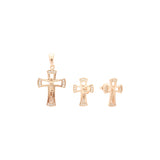 Conjunto de cruz de oro rosa