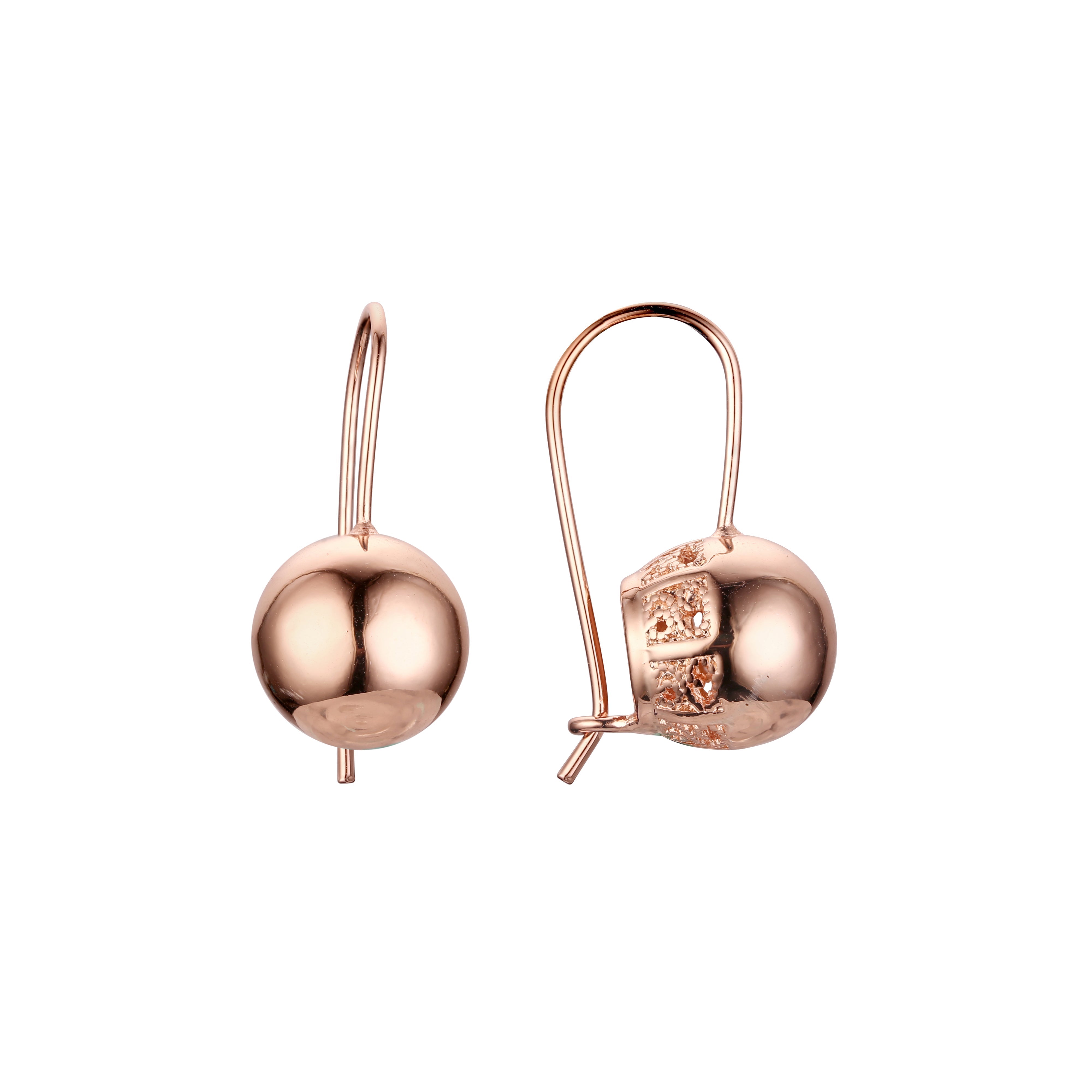 Brincos de gancho de arame de lanterna de miçangas em ouro 14K, cores banhadas a ouro rosa