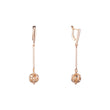 Long flower bead drop earrings in 14K Gold, Rose Gold plating colors