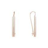 Long bar wire hook Rose Gold earrings