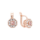 Aretes de racimo en Oro de 14K, Oro Rosa, baño de dos colores