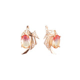 .Wings solitaire earrings in 14K Gold, Rose Gold plating colors