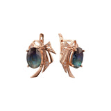 .Wings solitaire earrings in 14K Gold, Rose Gold plating colors
