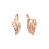 14K 金、玫瑰金耳环，双色
