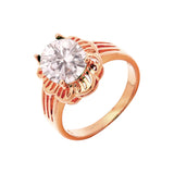 Solitaire emerald cubic zirconia Rose Gold Rings