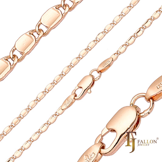 {カスタマイズ} 凹型ソリッド カタツムリ リンク ローズゴールド、14K ゴールド、ホワイト ゴールド チェーン