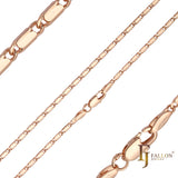 14K ゴールド、ローズゴールドメッキの長いソリッド カタツムリ リンクポリッシュ チェーン