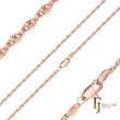 Fancy link 星形锤击链，镀 14K 金、玫瑰金，两种色调