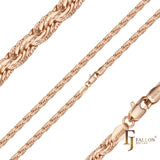 {カスタマイズ} 14K ゴールド、ローズゴールドメッキのファンシー C リンク ハンマード チェーン