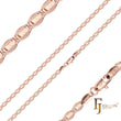 Cadenas martilladas con eslabones Fancy de oro rosa
