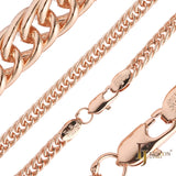 Geh?mmerte Spiga-Gliederketten, plattiert mit 14 Karat Gold, Ros¨¦gold, zweifarbig