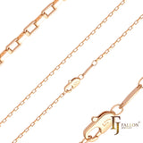 ホワイトゴールド、14K ゴールド、ローズゴールドメッキの長方形ボックス リンク チェーン