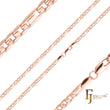 {カスタマイズ} フィガロ & ミラー、フィガルッチ ミックス リンク チェーン、14K ゴールド、ローズゴールドメッキ