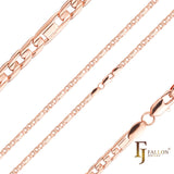 {カスタマイズ} フィガロ & ミラー、フィガルッチ ミックス リンク チェーン、14K ゴールド、ローズゴールドメッキ