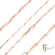 Elegante, zweifarbige, klassische Gerstenkorn-Gliederketten aus Roségold