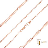 Elegante, zweifarbige, klassische Gerstenkorn-Gliederketten aus Roségold