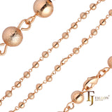 Cadenas de bolitas enchapadas en Oro de 14K, Oro Rosa