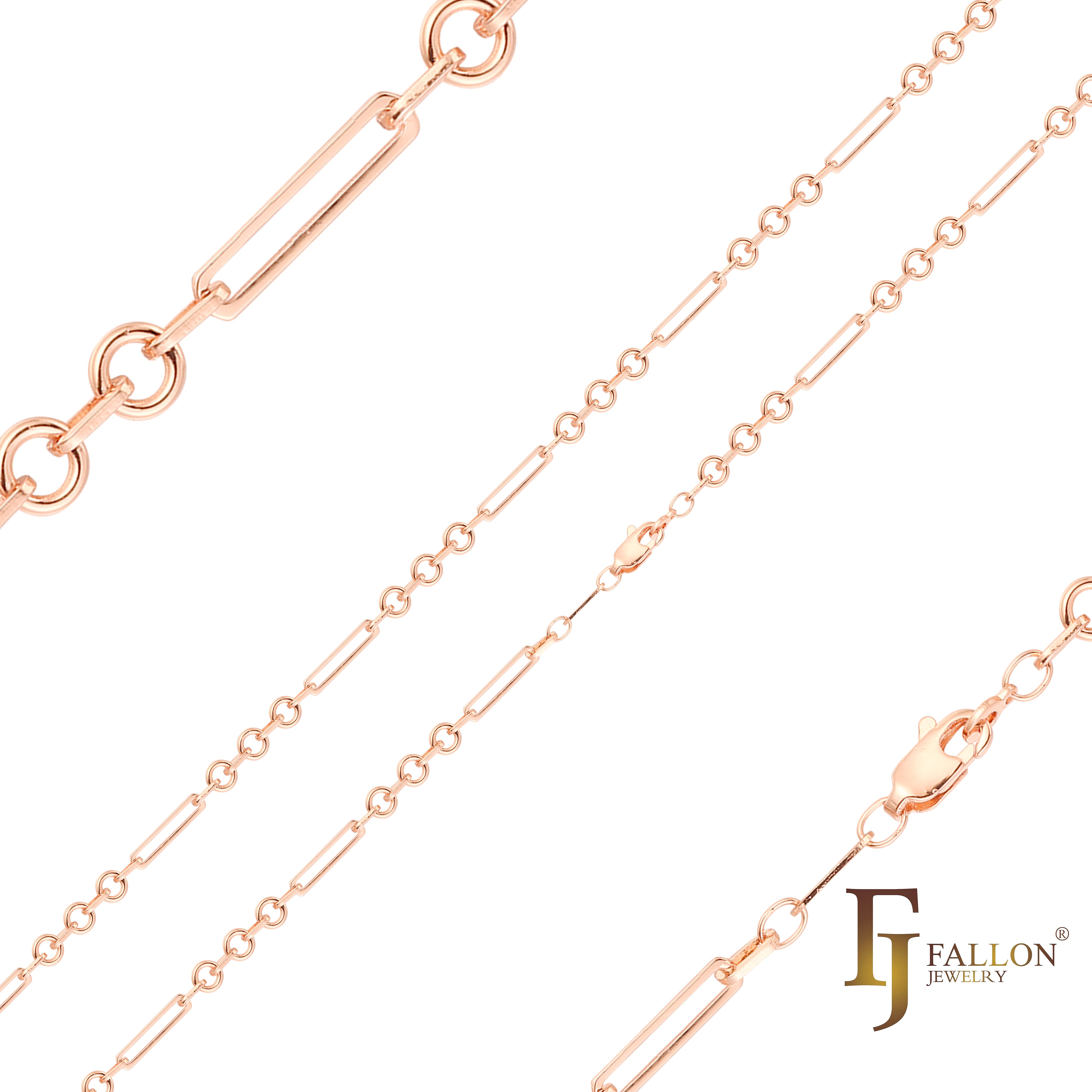 {Potential} Figaro Fancy-Kabelgliederketten mit Roségoldbeschichtung