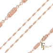 Cadenas de oro rosa con eslabones elegantes con textura hexagonal alargada