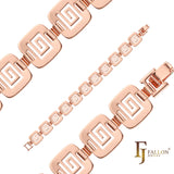 Fancy Square spiral swirl link bracelets plated in Rose Gold colors