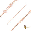 Fancy snow flake link bracelets plated in Rose Gold, two tone colors