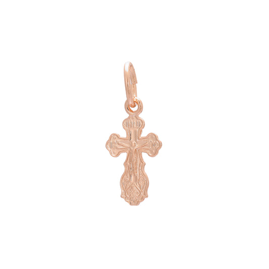 14K ゴールド、ローズゴールド、ホワイトゴールドメッキカラーのクロスペンダント