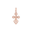 Pingente de cruz católica em ouro 14K, ouro rosa com duas cores de revestimento